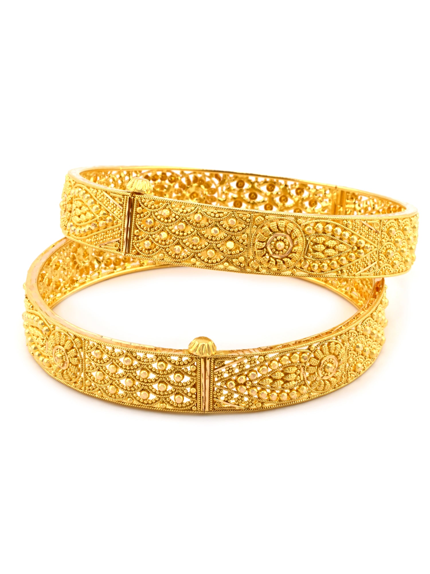 Handcrafted 22ct Gold Screw Patta Pair Bangles