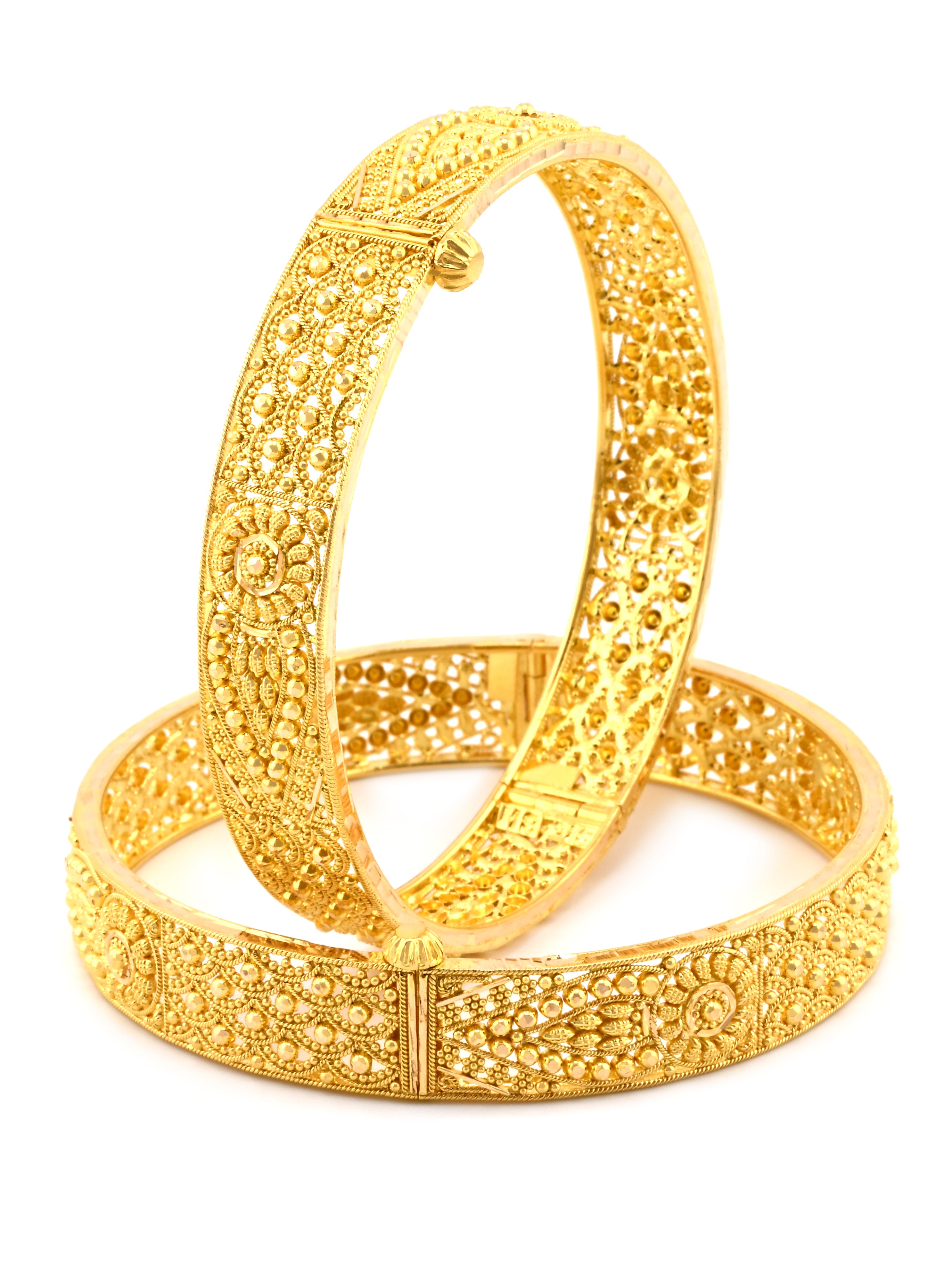 Handcrafted 22ct Gold Screw Patta Pair Bangles