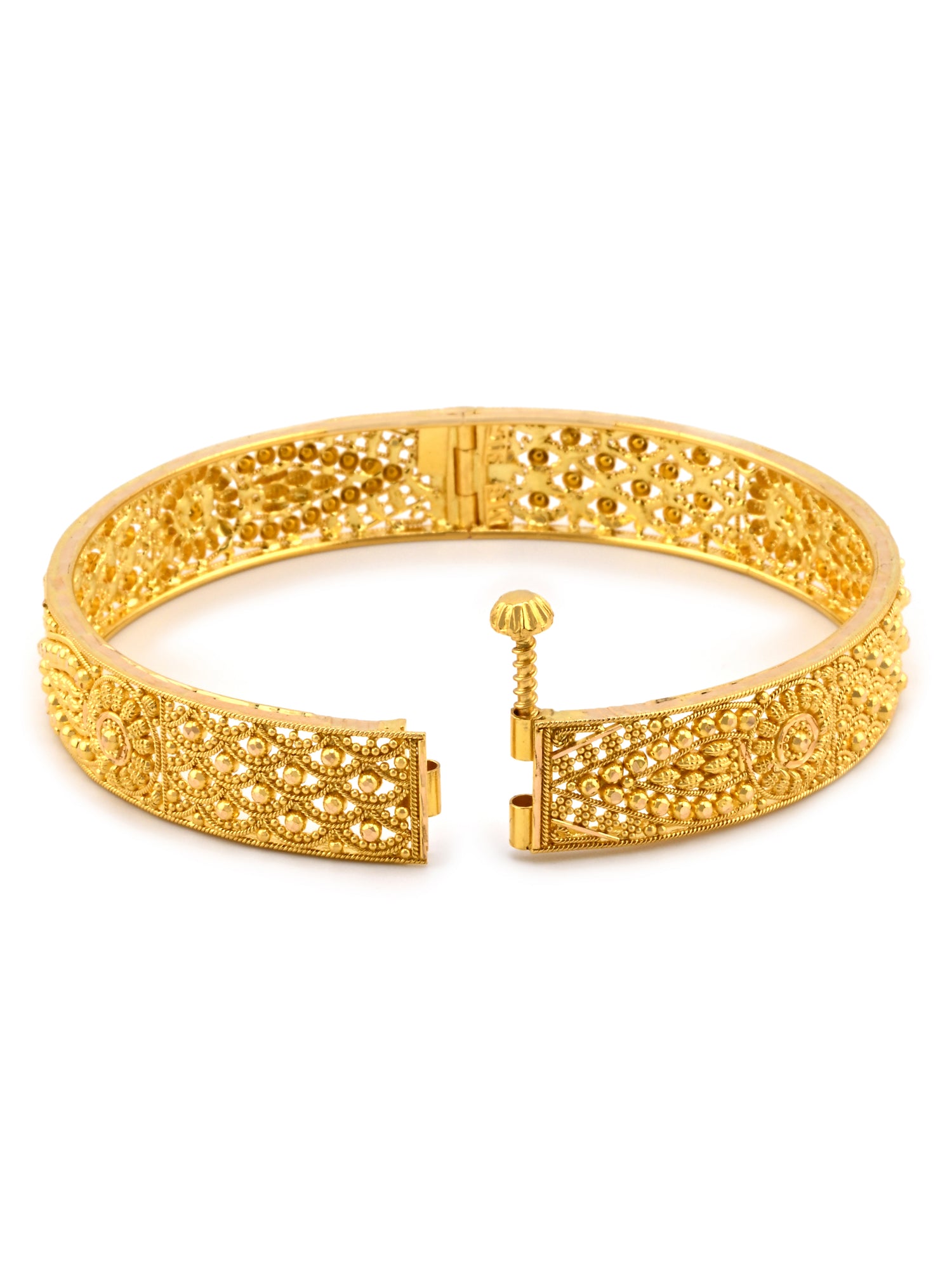 Handcrafted 22ct Gold Screw Patta Pair Bangles