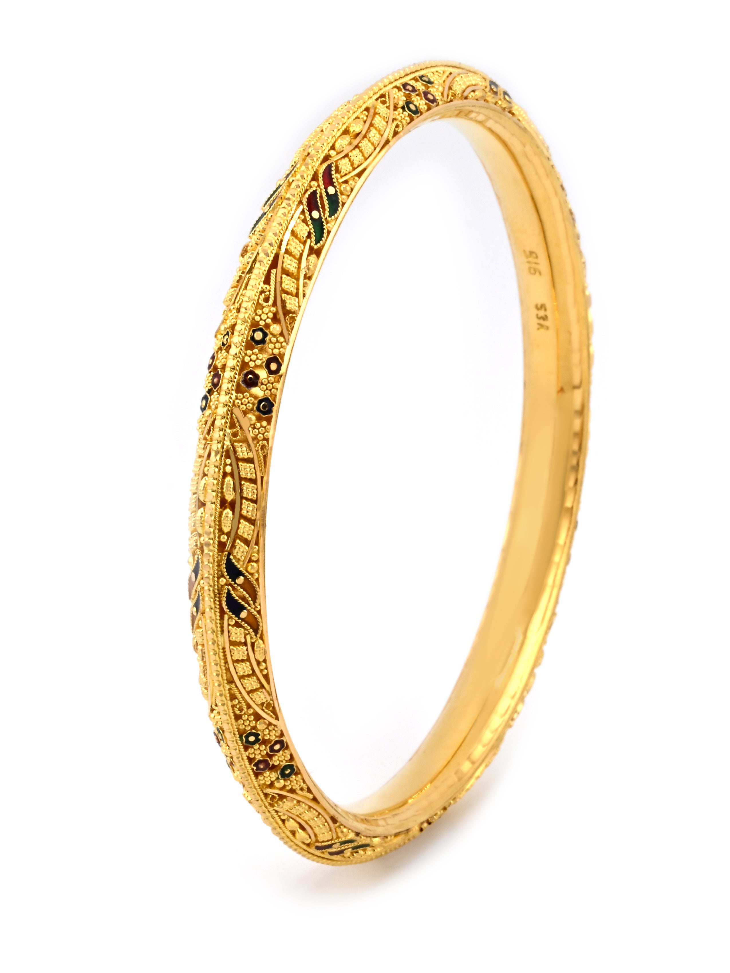 Timeless 22ct Gold Meenakari Pair Bangles