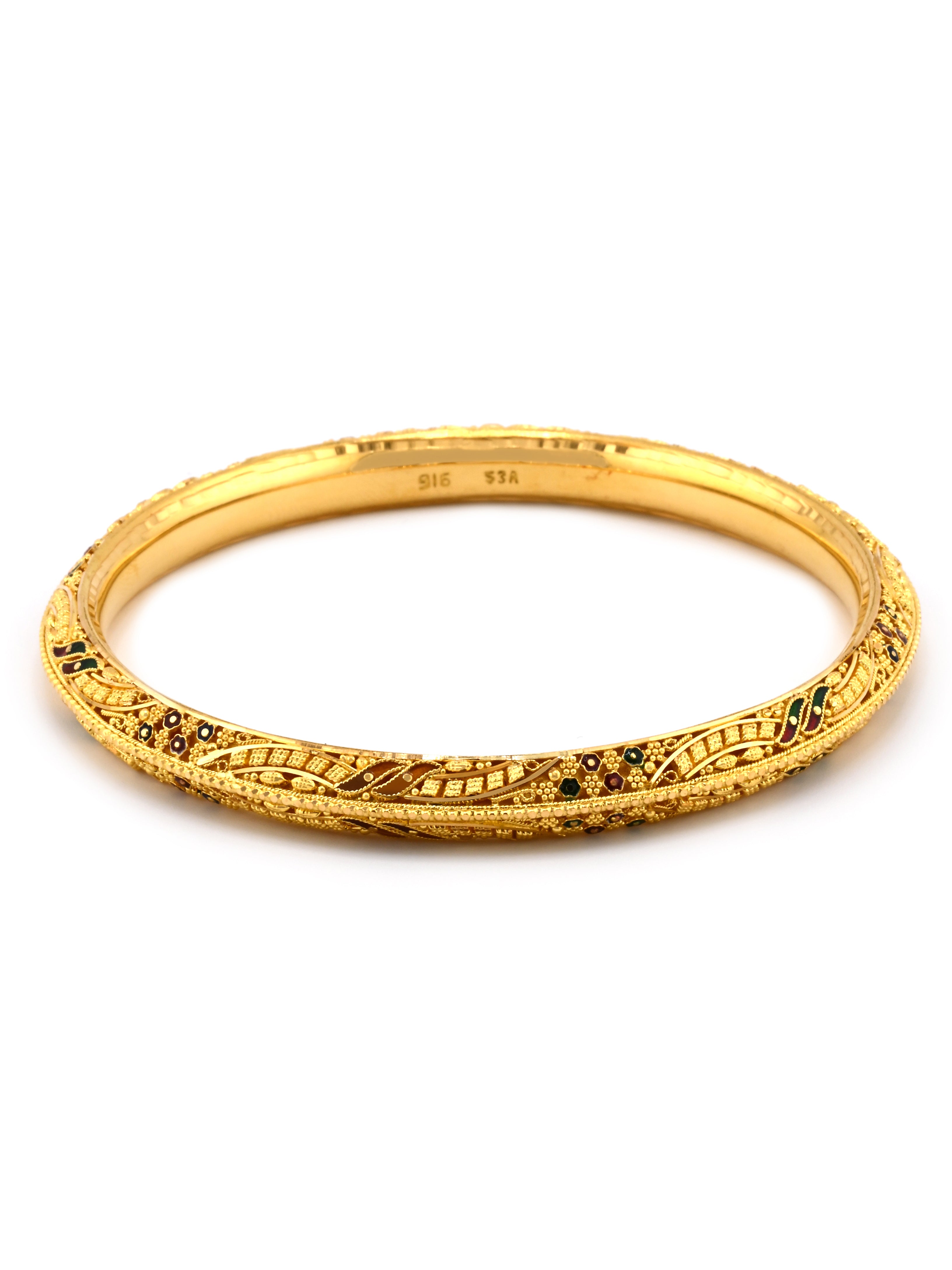 Timeless 22ct Gold Meenakari Pair Bangles