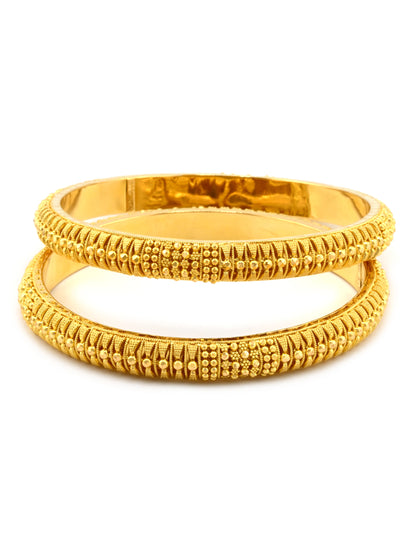 Exquisite 22ct Gold Filigree Pair Bangles