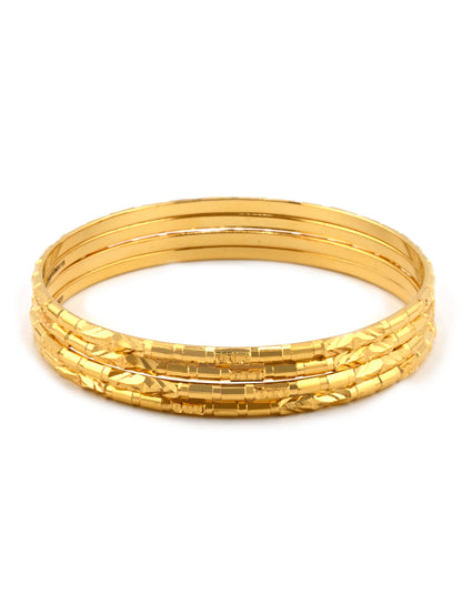 Comfortable Solid 22ct Gold 4 Piece Bangles