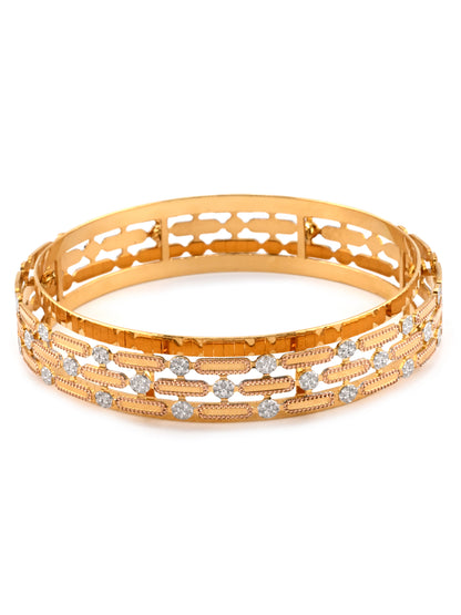 Premium 22ct Gold Three Tone Pair Bangles