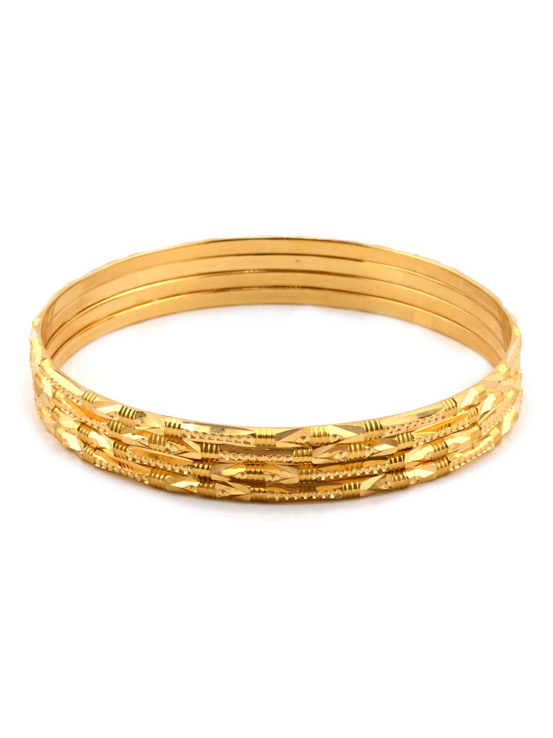 Comfortable Solid 22ct Gold 4 Piece Bangles