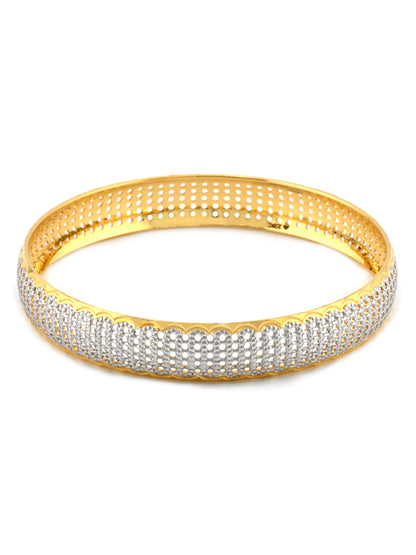 Modern 22ct Gold Two-Tone Pair Bangle