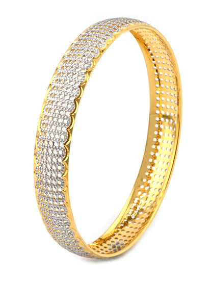 Modern 22ct Gold Two-Tone Pair Bangle