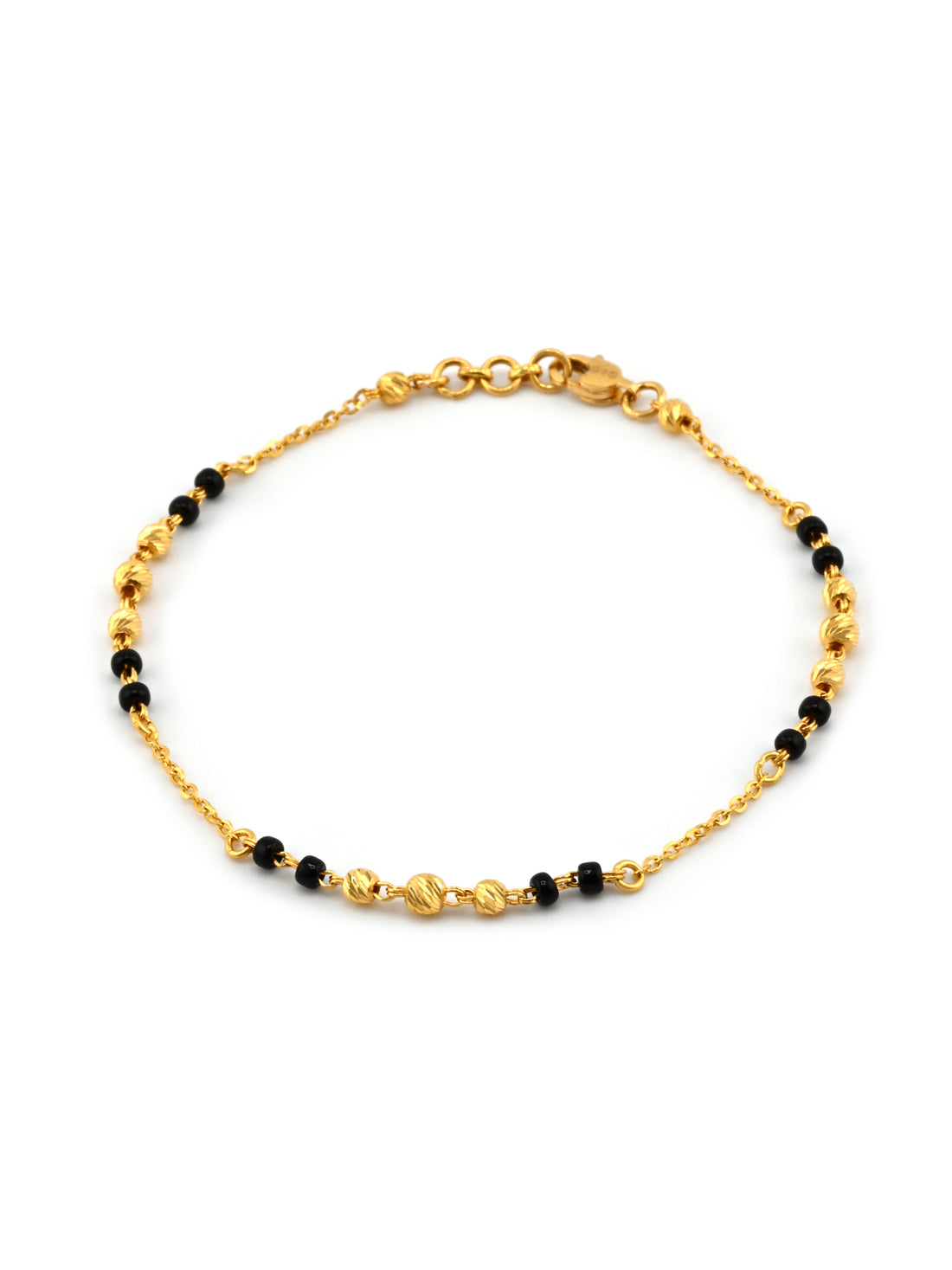 22ct Gold Black Beads Ball Bracelet