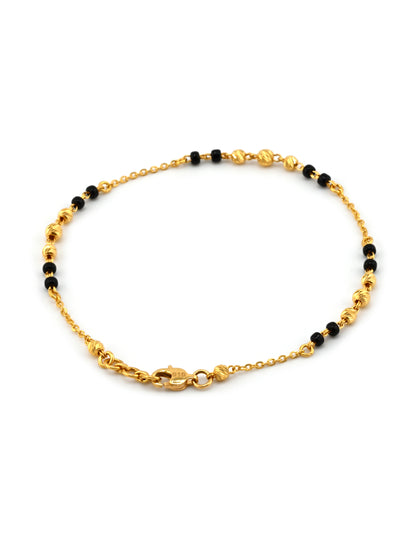 22ct Gold Black Beads Ball Bracelet