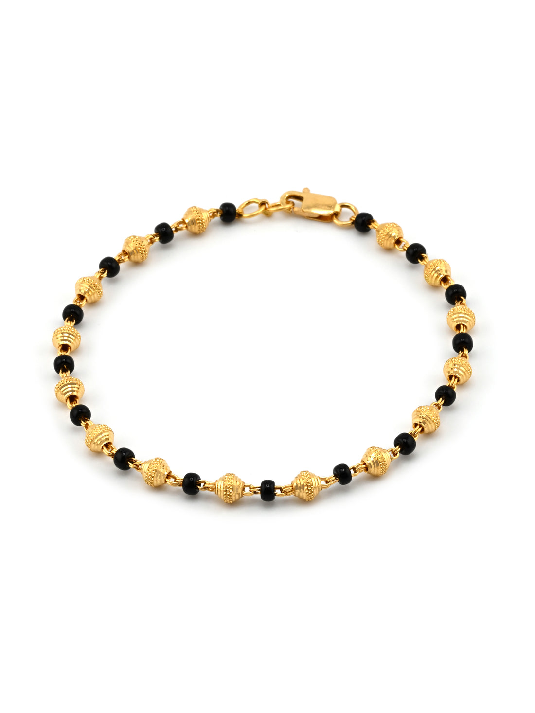22ct Gold Black Beads Ball Bracelet