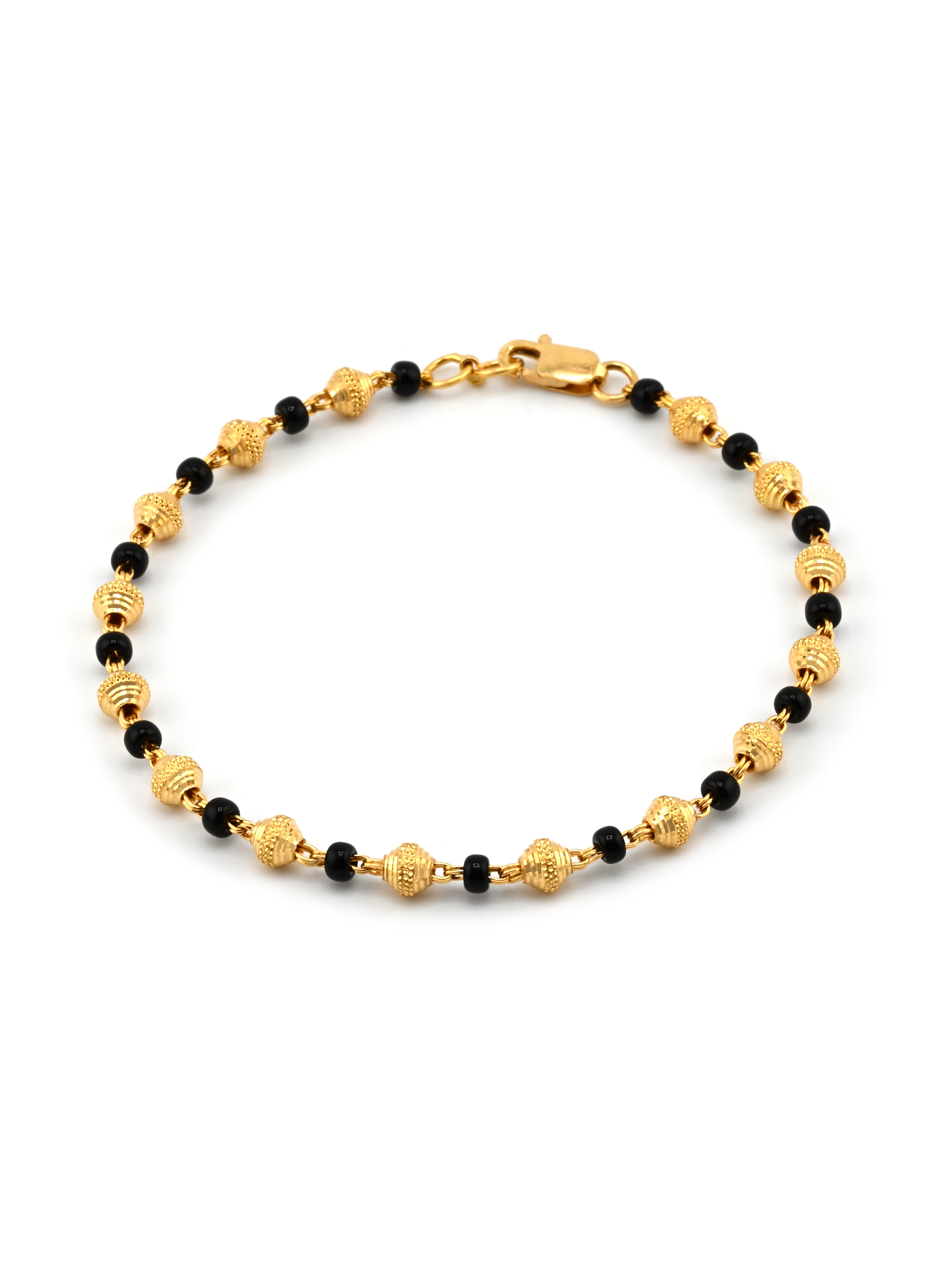 22ct Gold Black Beads Ball Bracelet
