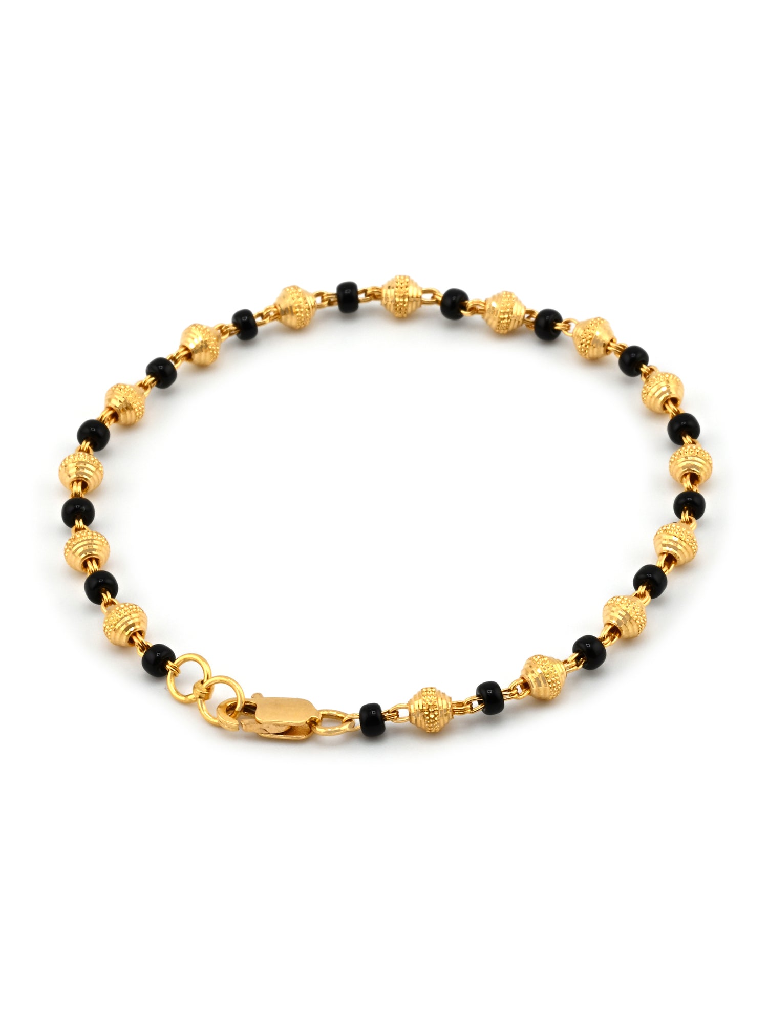 22ct Gold Black Beads Ball Bracelet