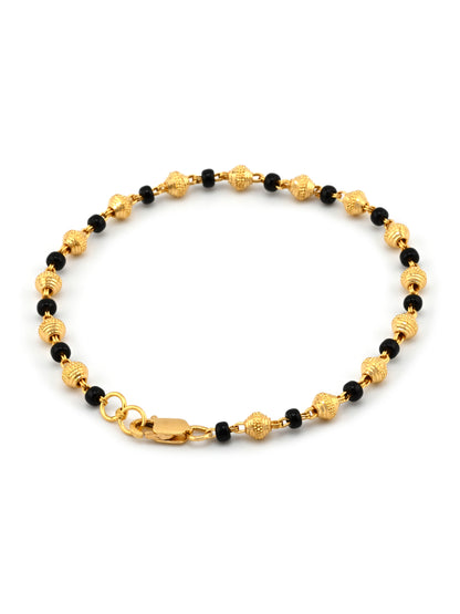 22ct Gold Black Beads Ball Bracelet