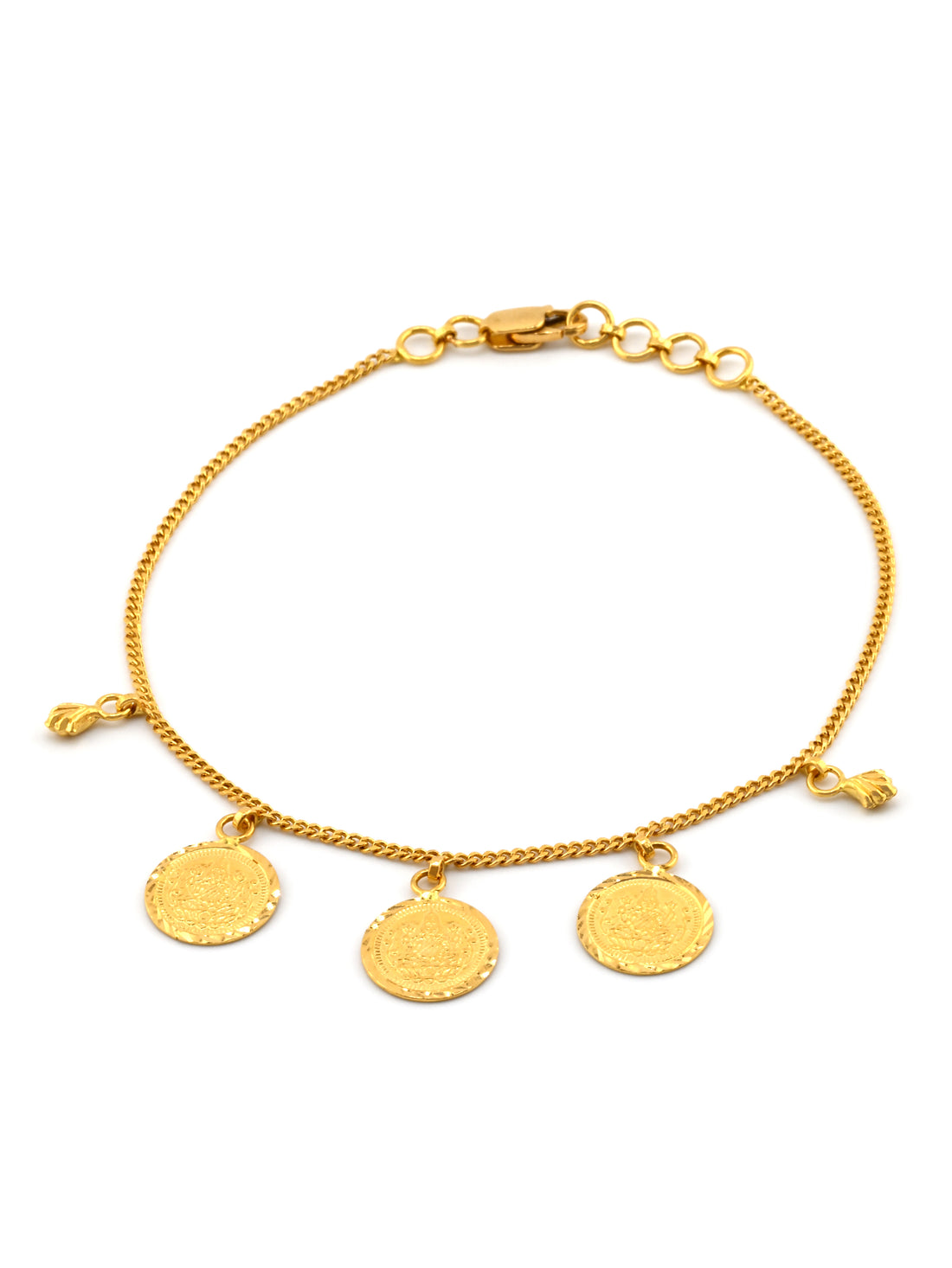 22ct Gold Laxmi Coin Charm Bracelet