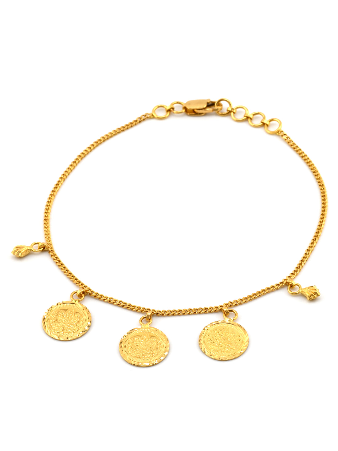 22ct Gold Laxmi Coin Charm Bracelet