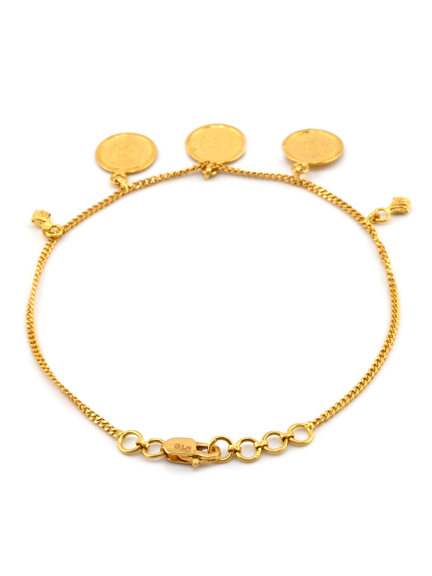 22ct Gold Laxmi Coin Charm Bracelet