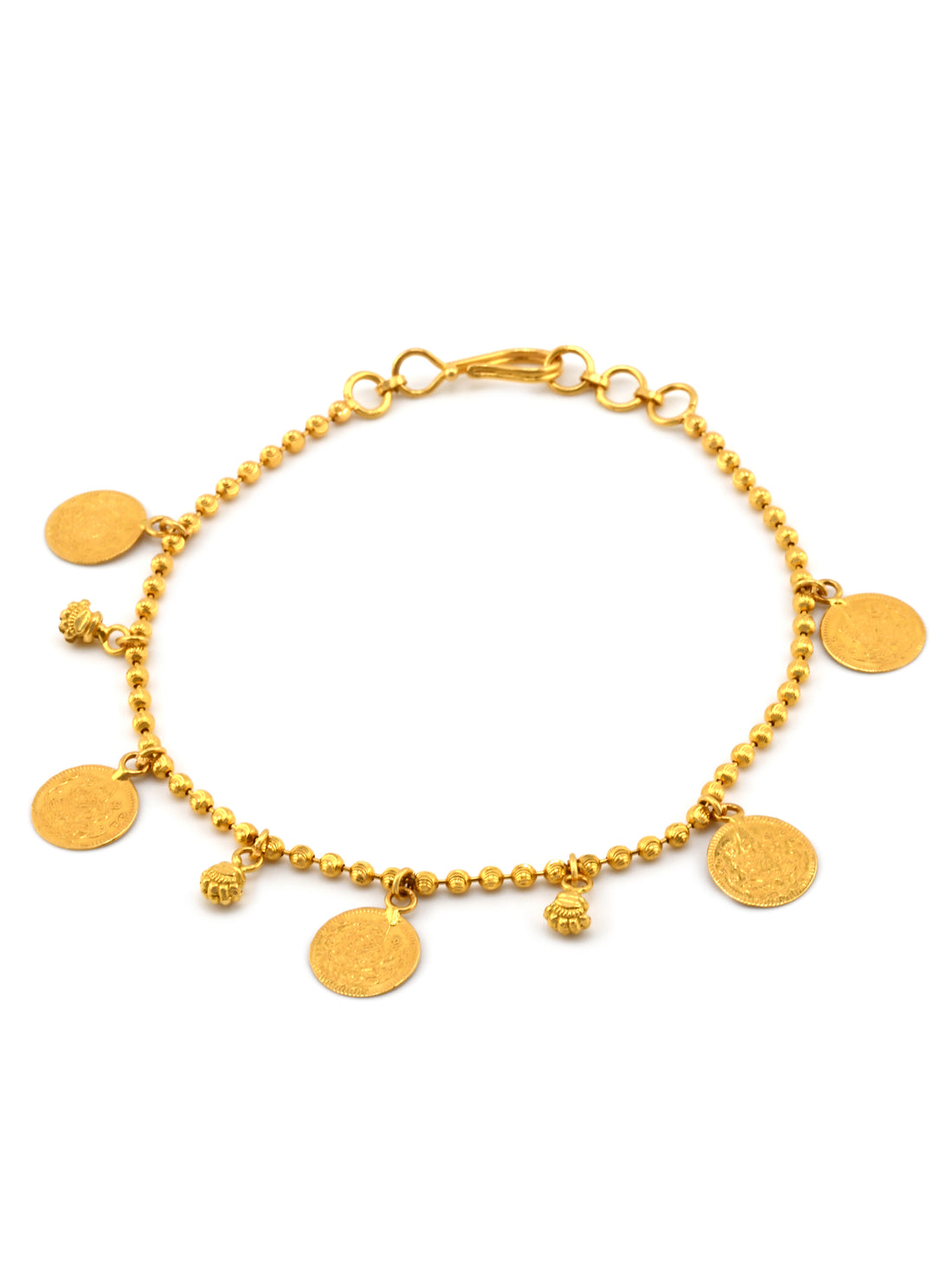22ct Gold Laxmi Coin Charm Bracelet