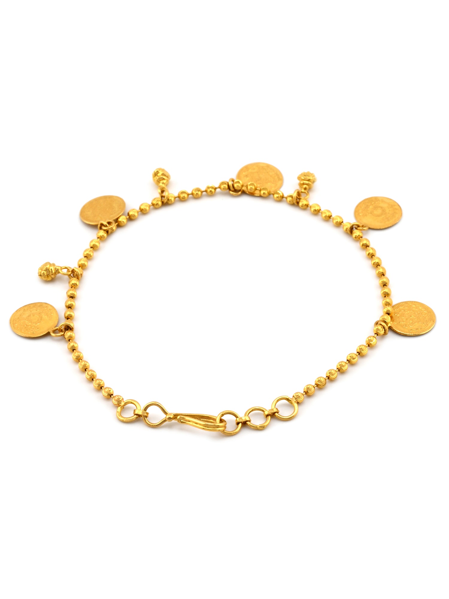 22ct Gold Laxmi Coin Charm Bracelet