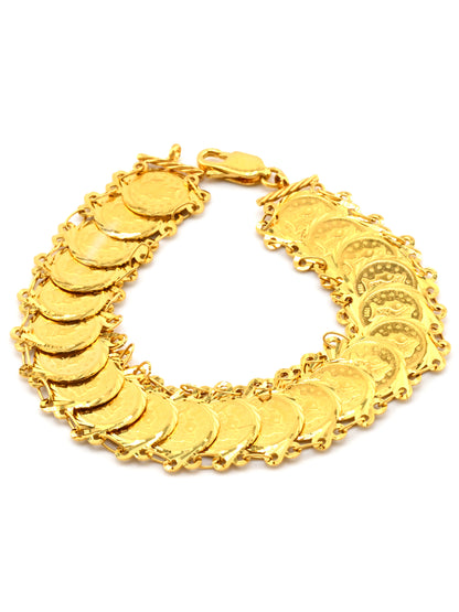 22ct Gold Coin Style Ladies Bracelet