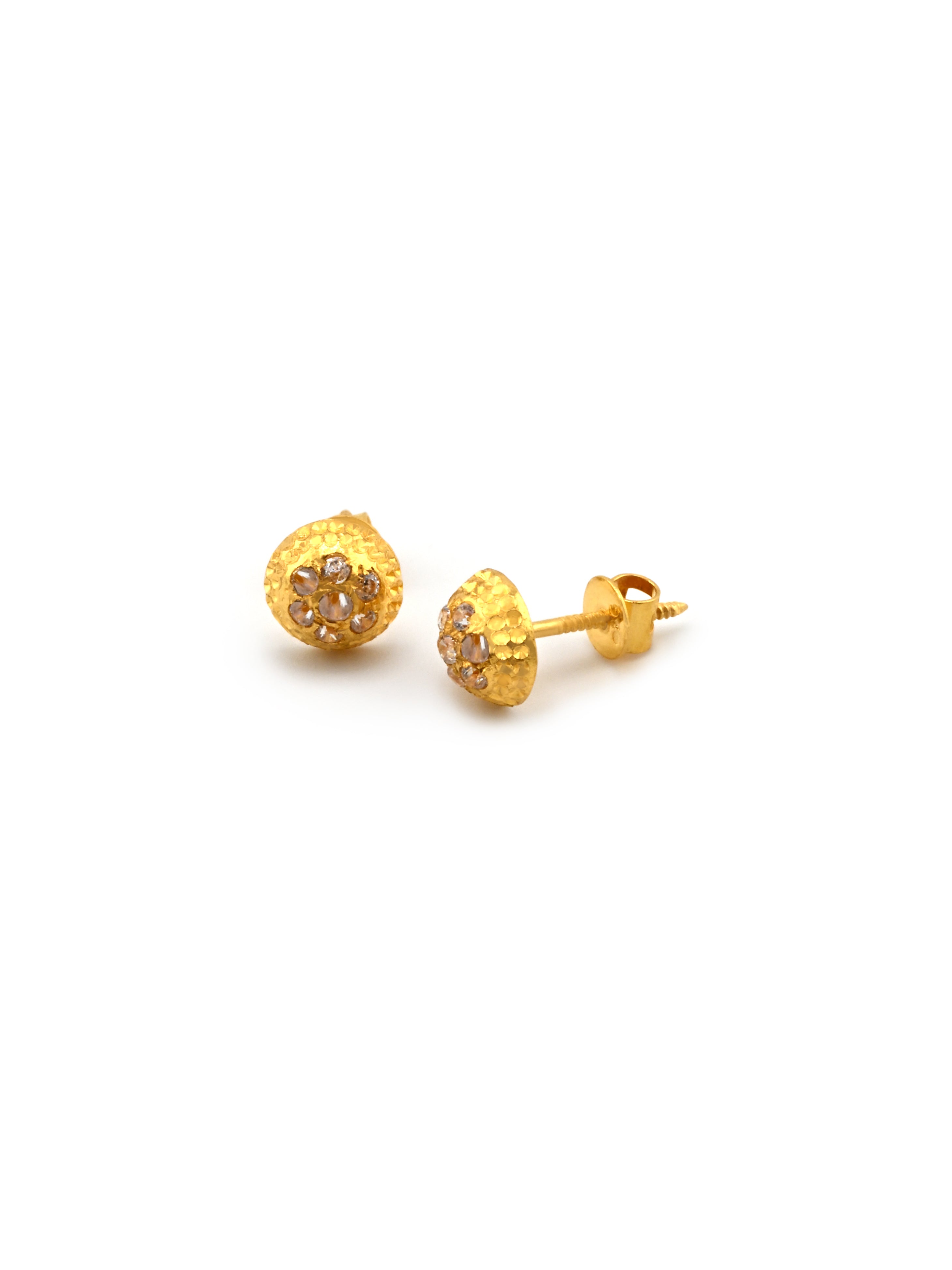22ct Gold CZ Stud Earrings