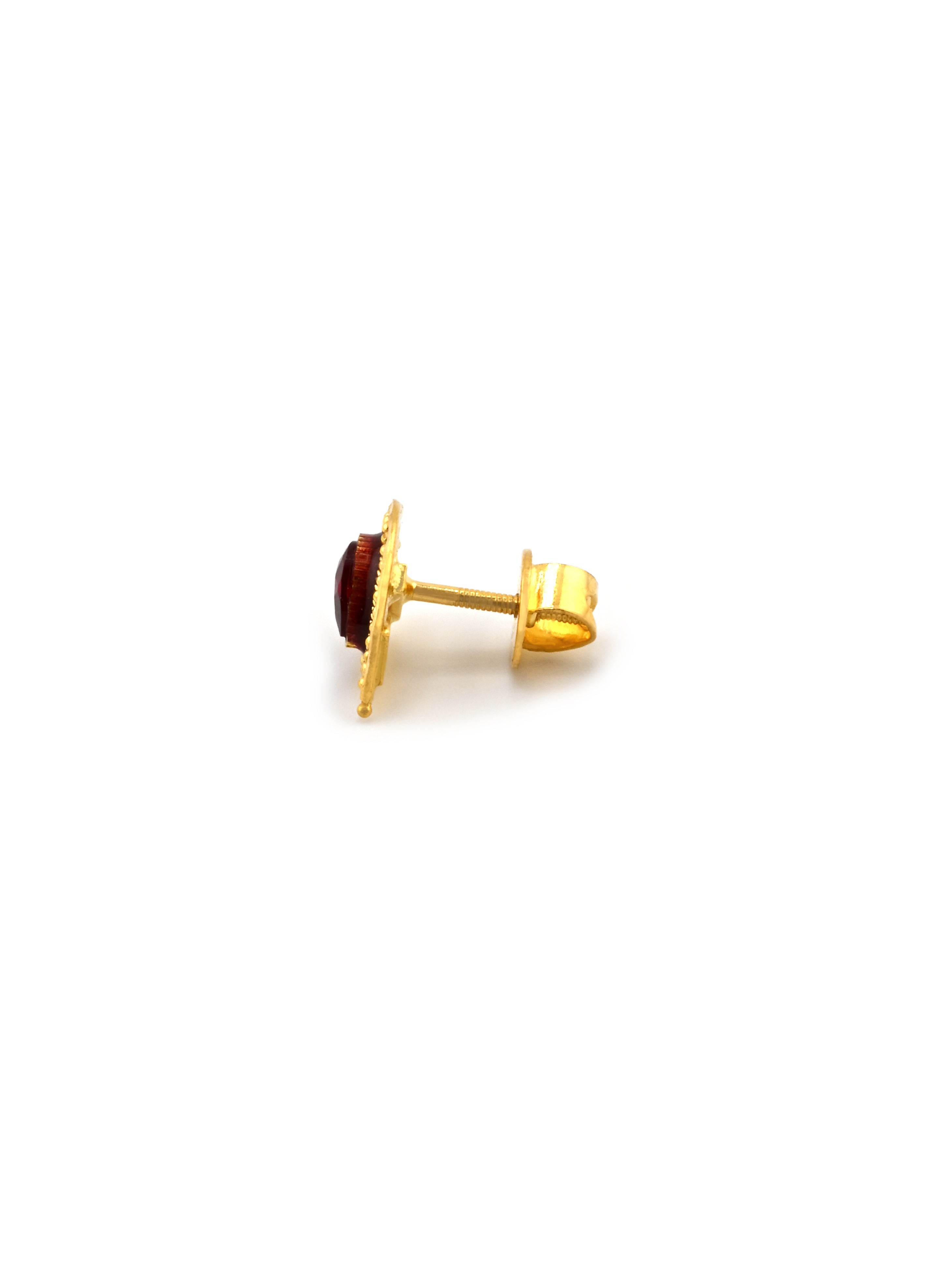 22ct Gold Pink CZ Stud Earrings