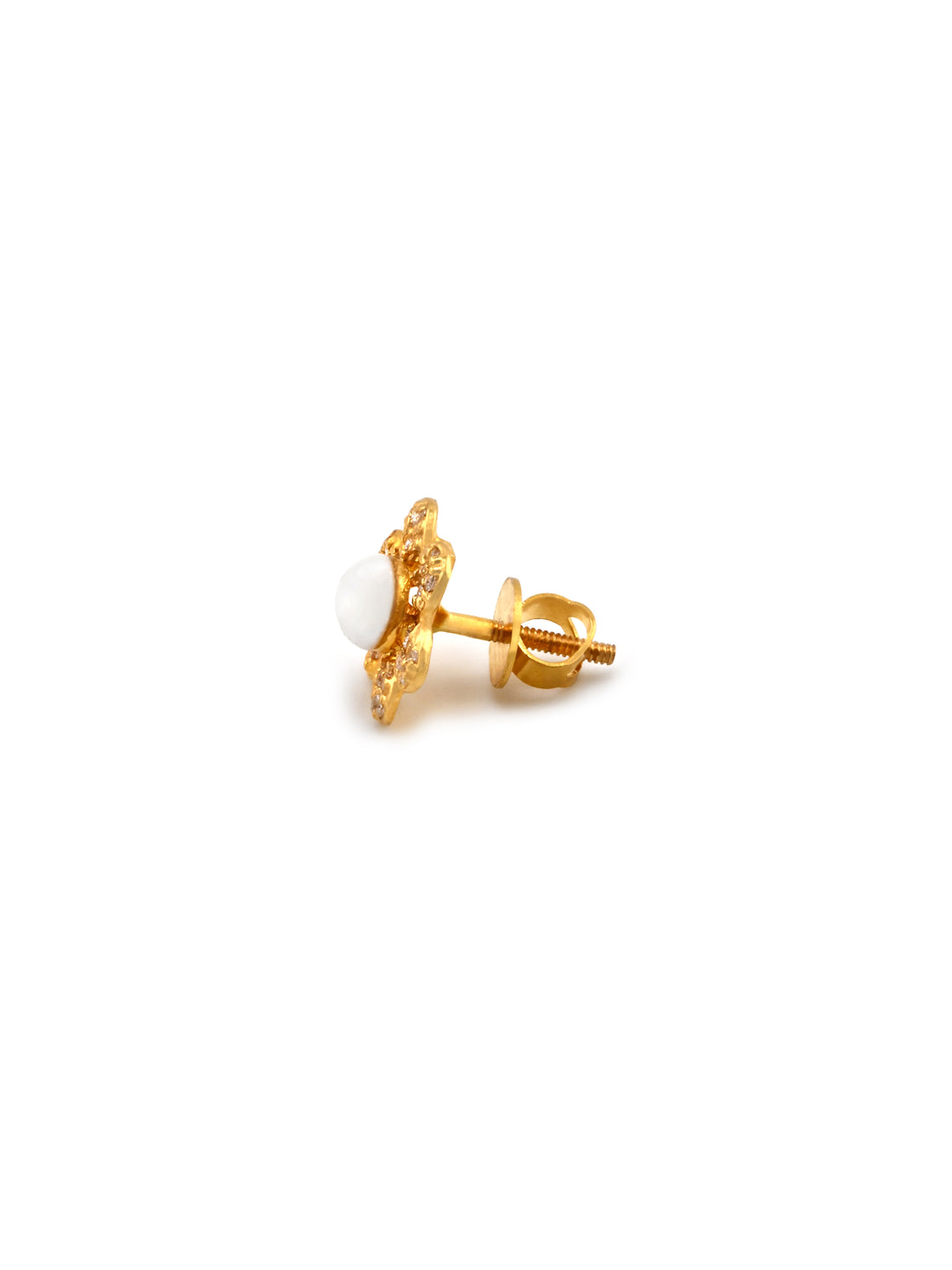 22ct Gold Pearl &amp; CZ Earrings