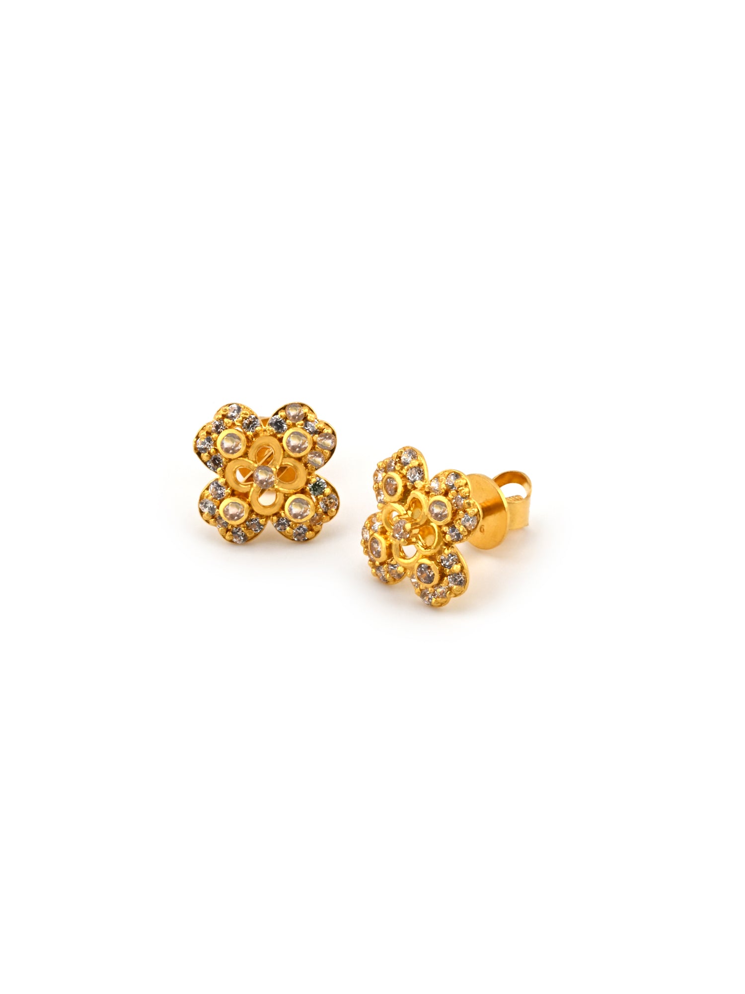 22ct Gold CZ Stud Earrings