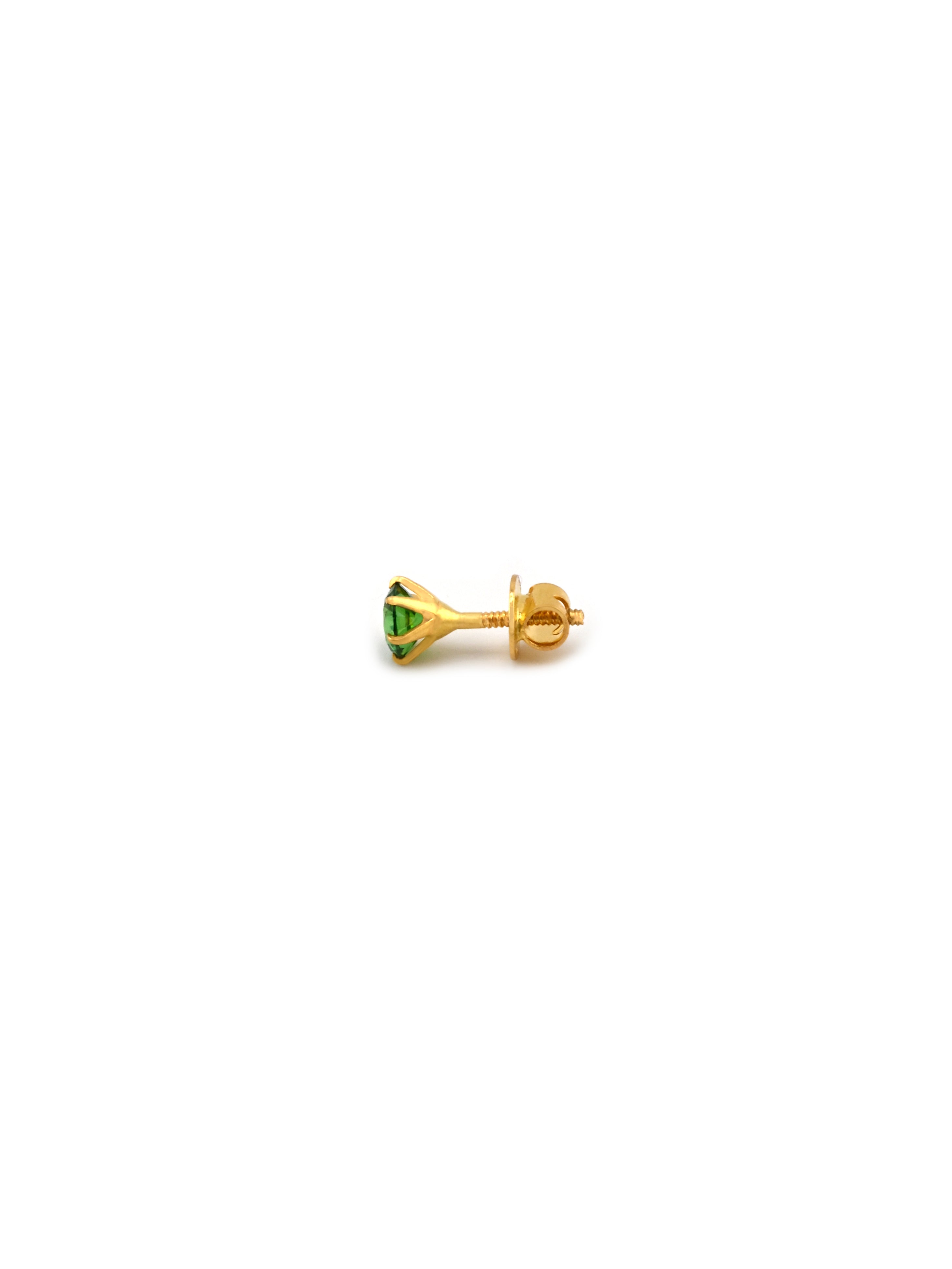 22ct Gold Green CZ Stud Earrings