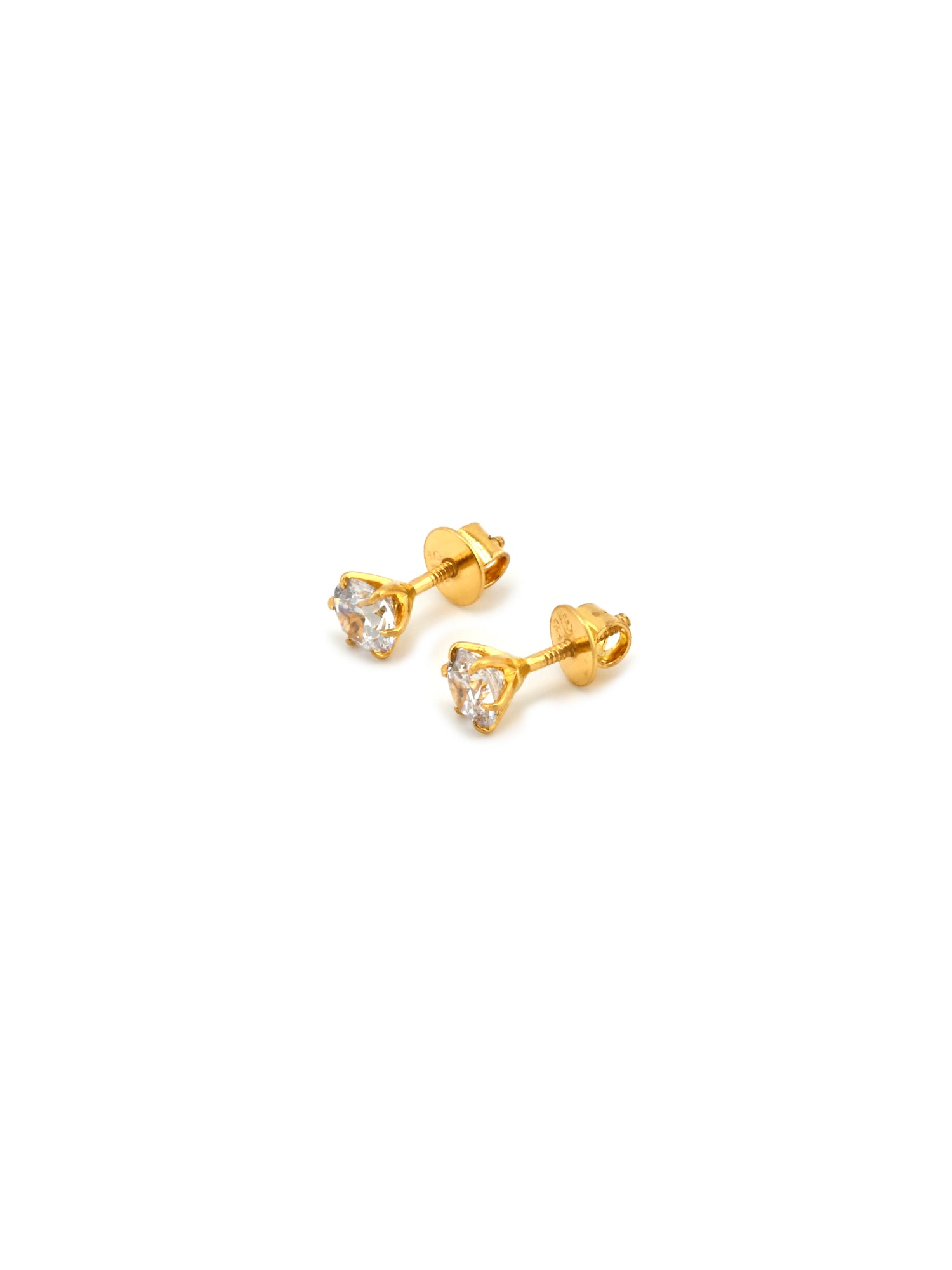 22ct Gold CZ Stud Earrings