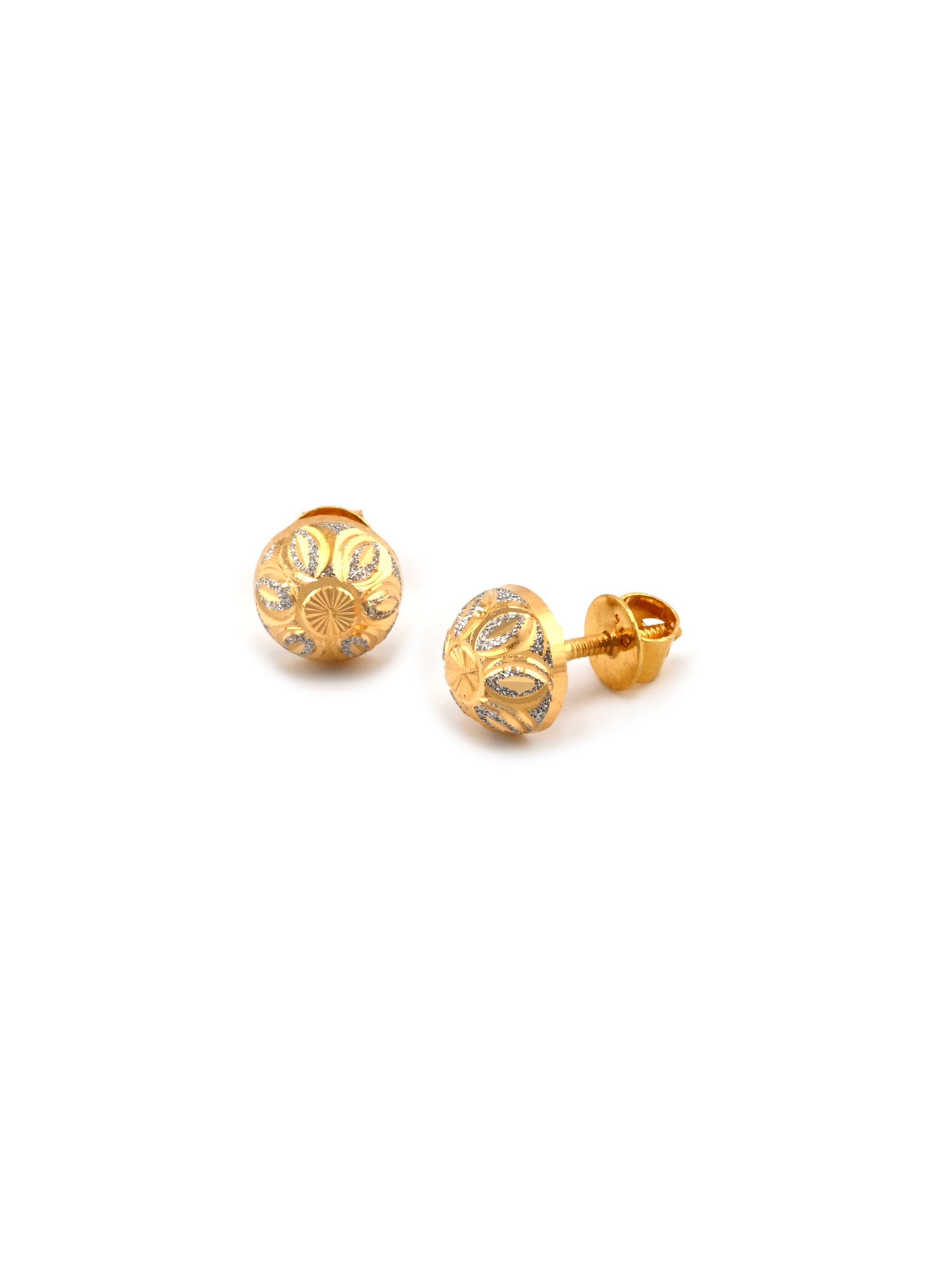 22ct Gold Two Tone Stud Earring