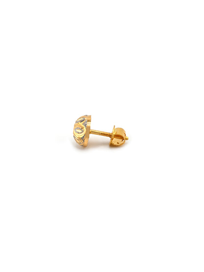 22ct Gold Two Tone Stud Earring