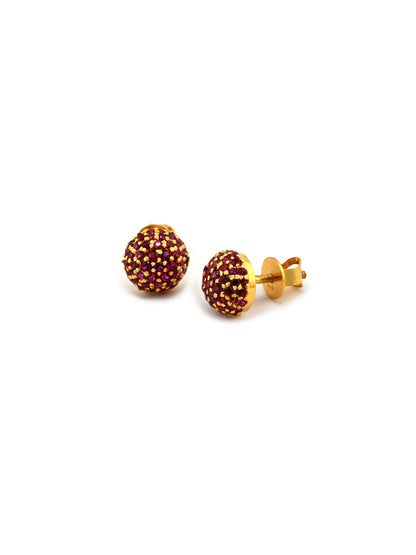 22ct Gold Pink CZ Stud Earrings