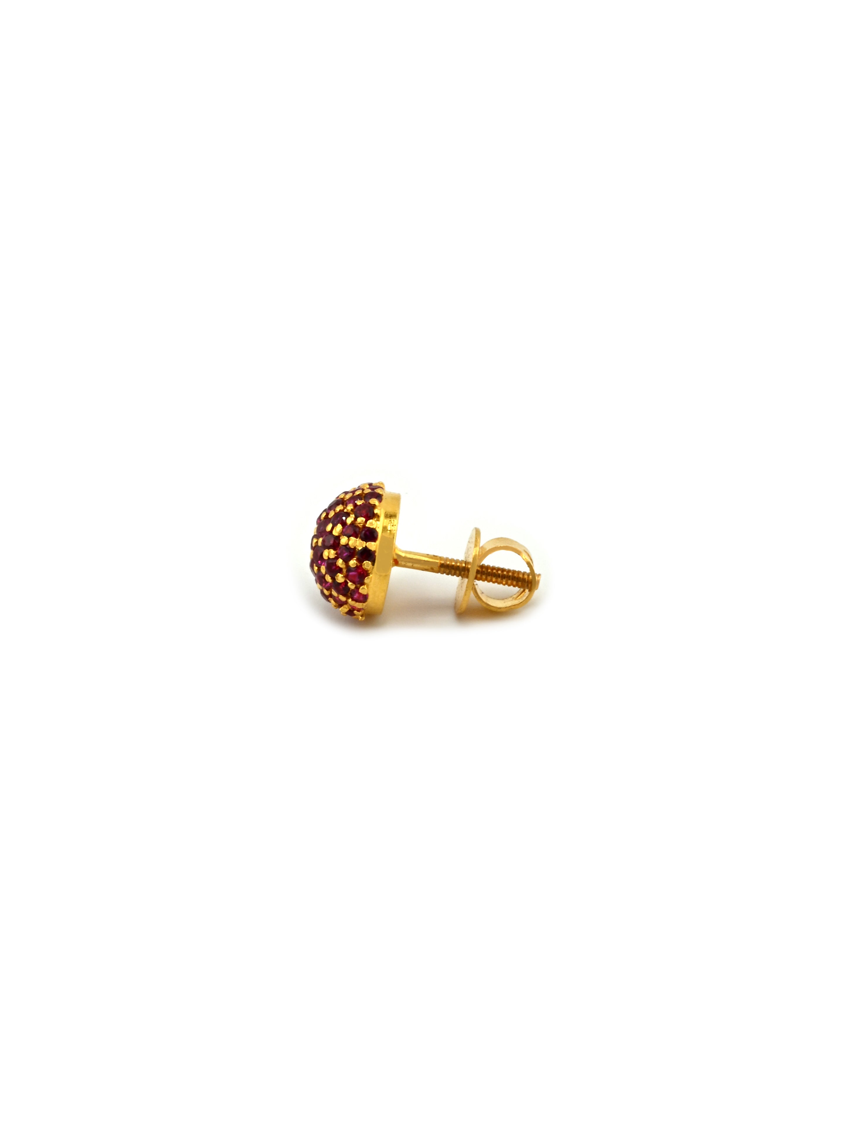 22ct Gold Pink CZ Stud Earrings