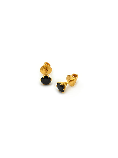 22ct Gold Black CZ Stud Earrings