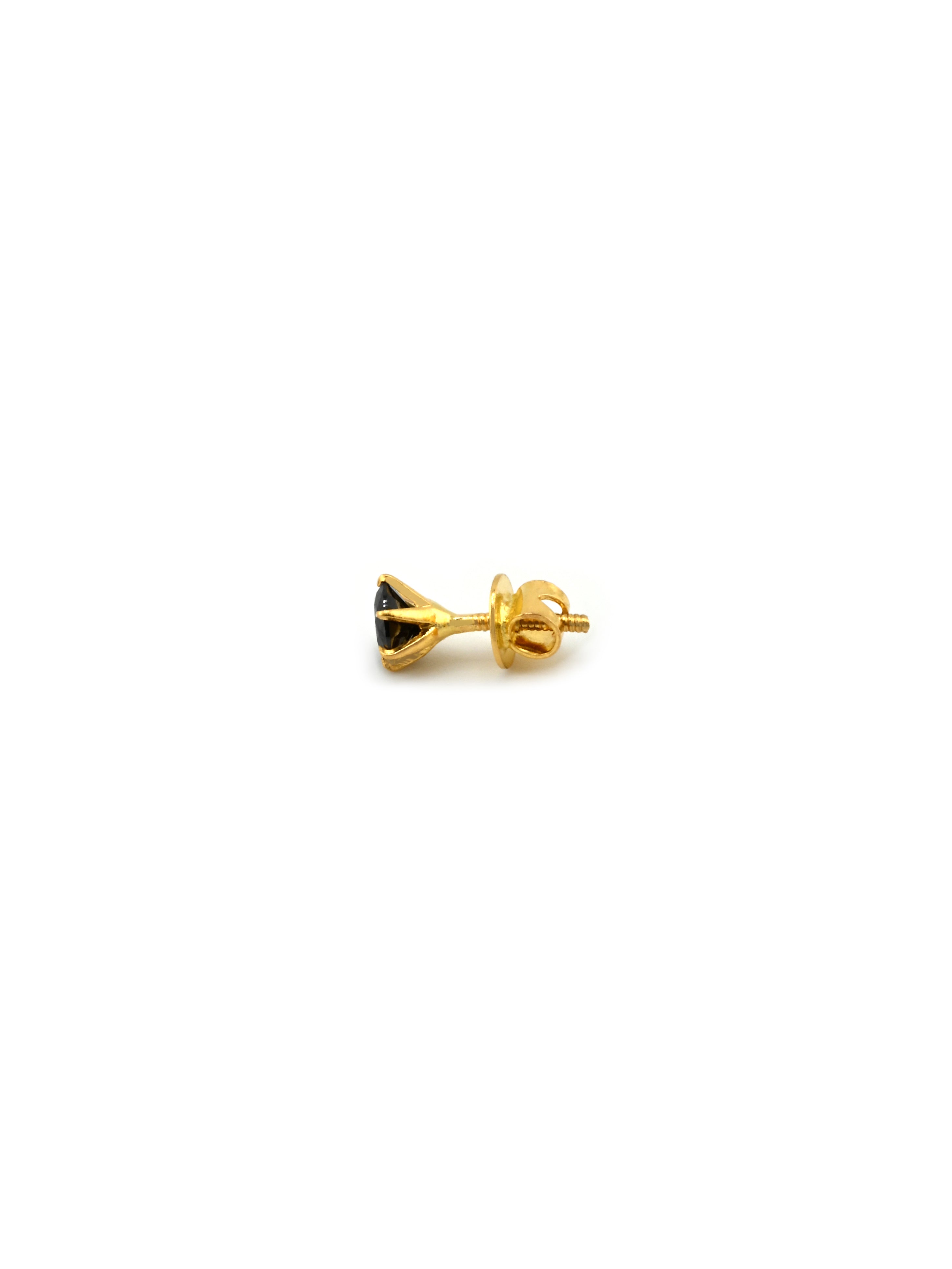 22ct Gold Black CZ Stud Earrings