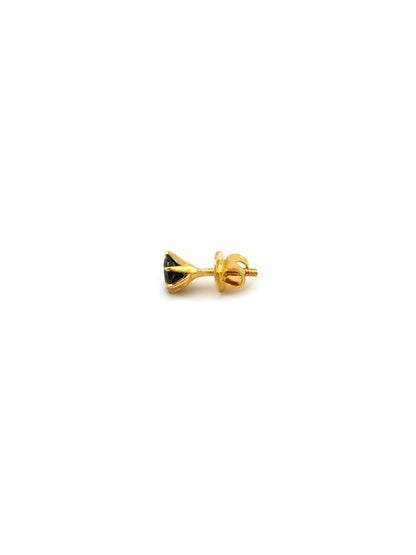 22ct Gold Black CZ Stud Earrings