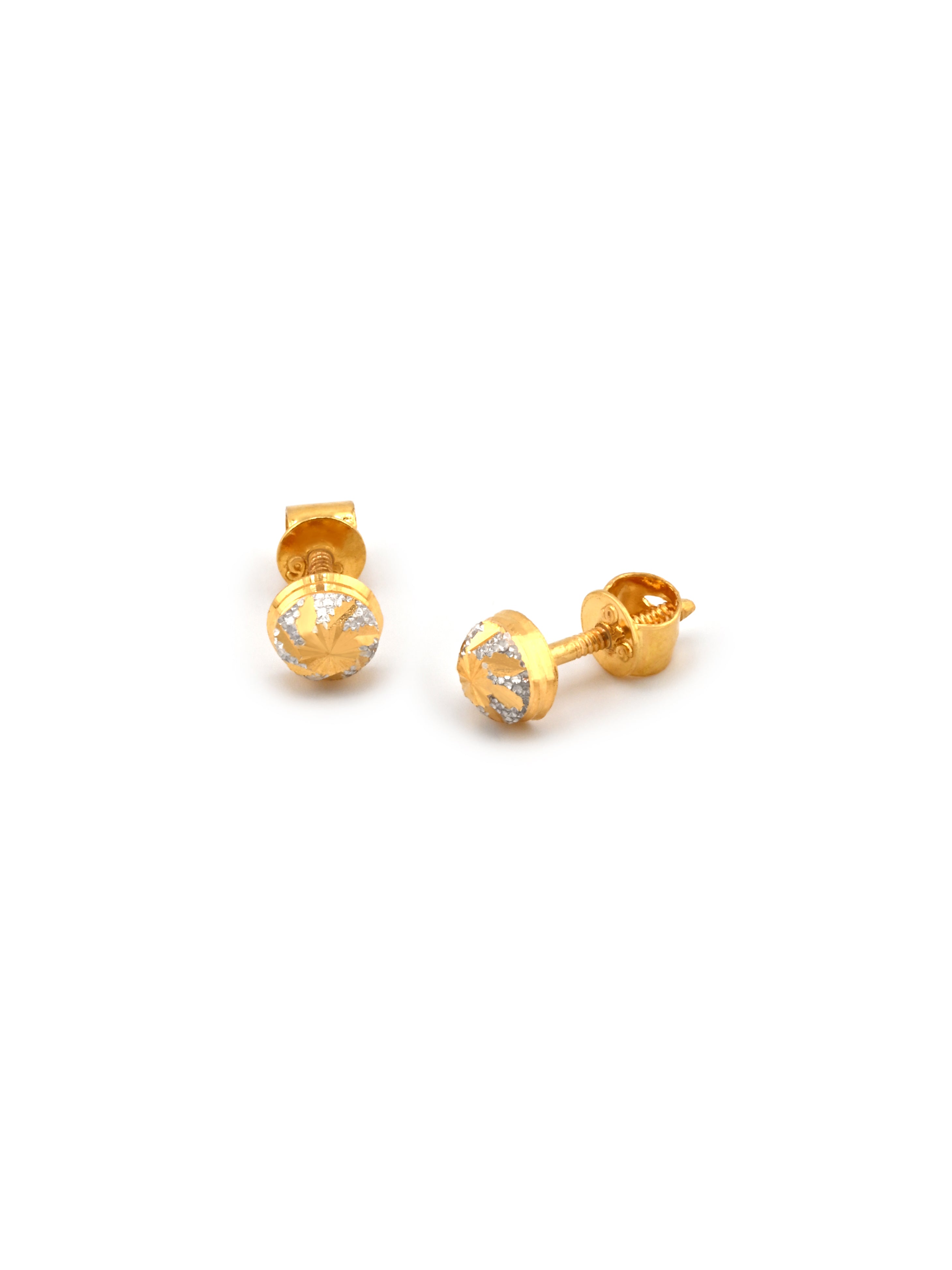 22ct Gold Two Tone Stud Earring