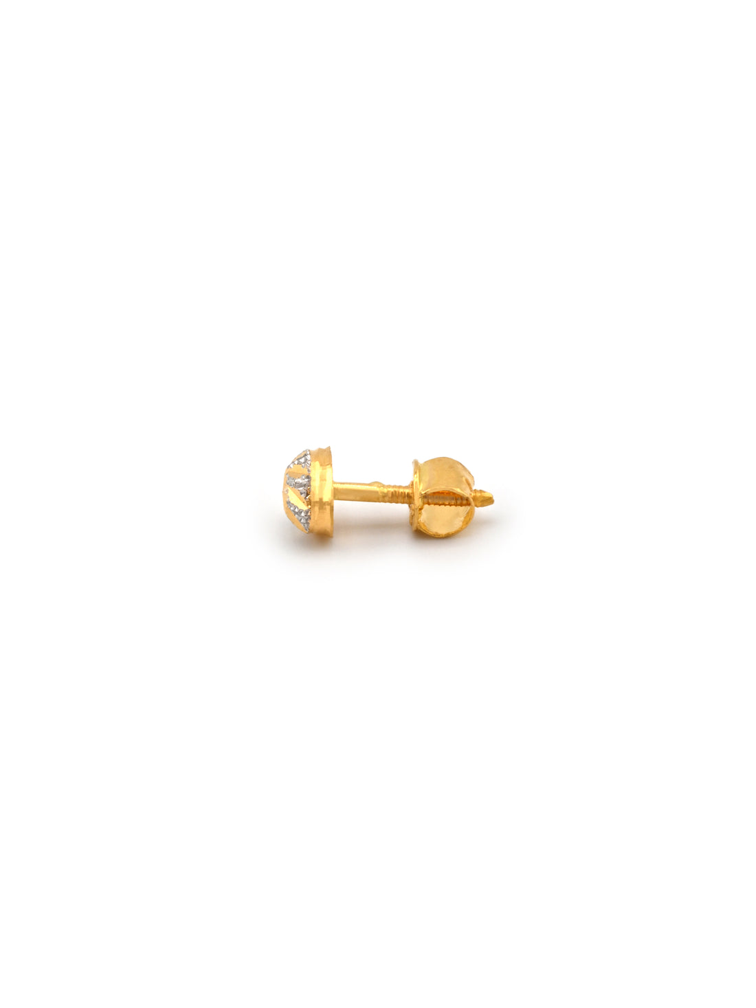 22ct Gold Two Tone Stud Earring