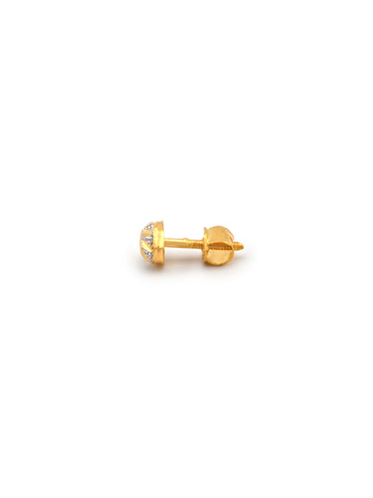 22ct Gold Two Tone Stud Earring