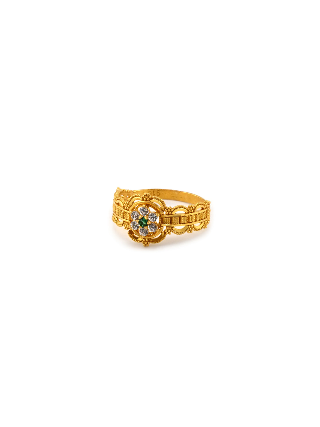 22ct Gold Green CZ Ring