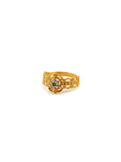 22ct Gold Green CZ Ring