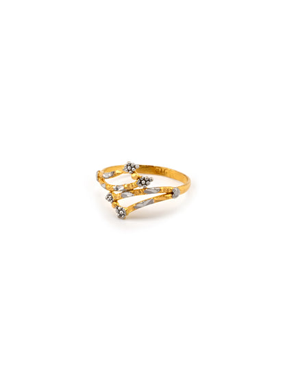 22ct Gold Two Tone Ladies Ring