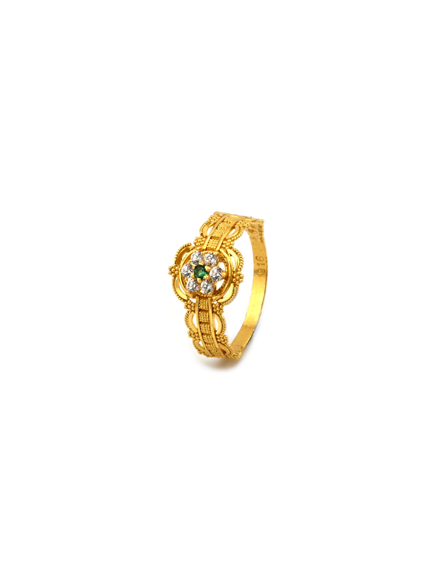 22ct Gold Green CZ Ring