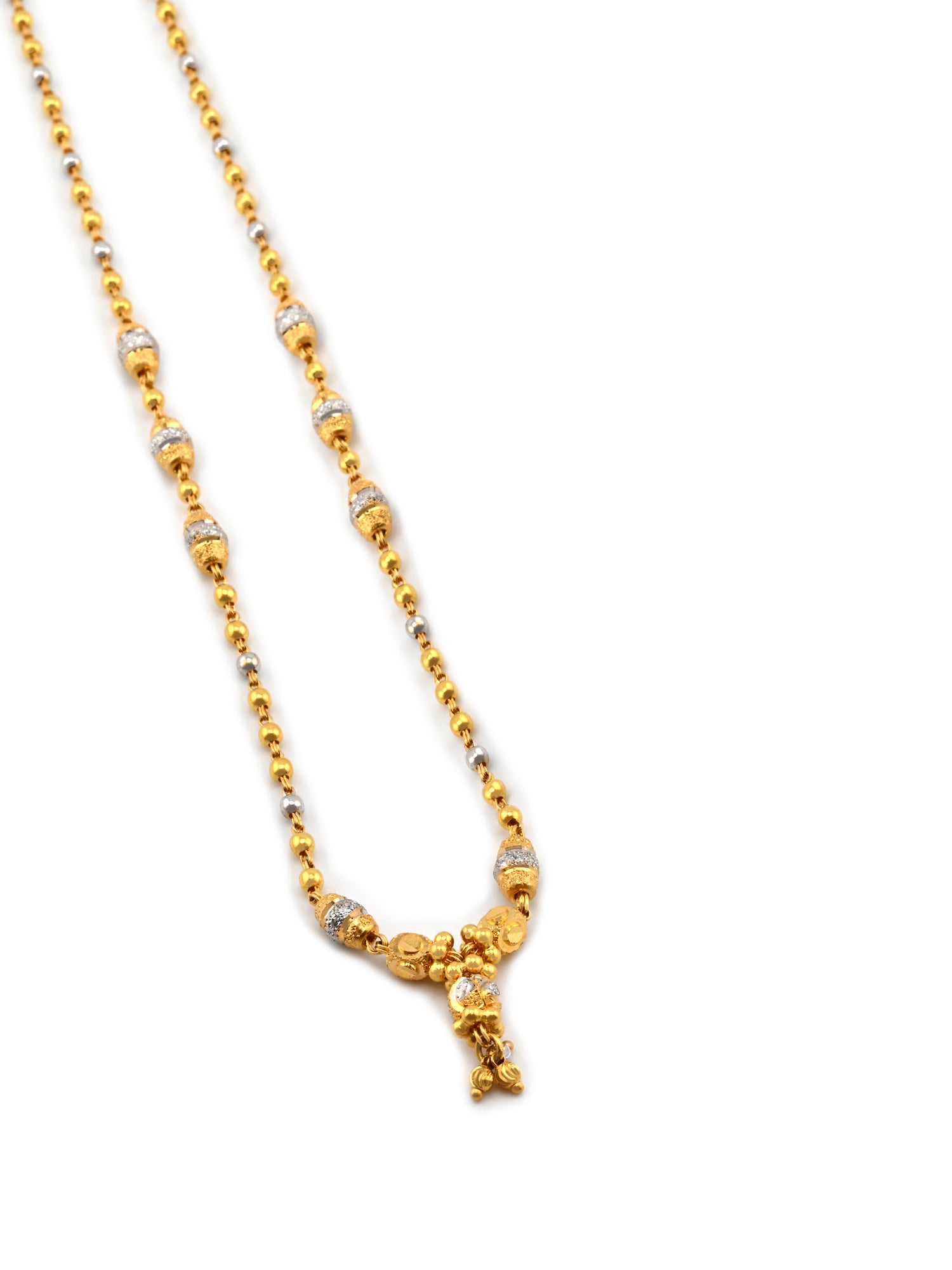 22ct Gold Two-Tone Ball Mala Chain