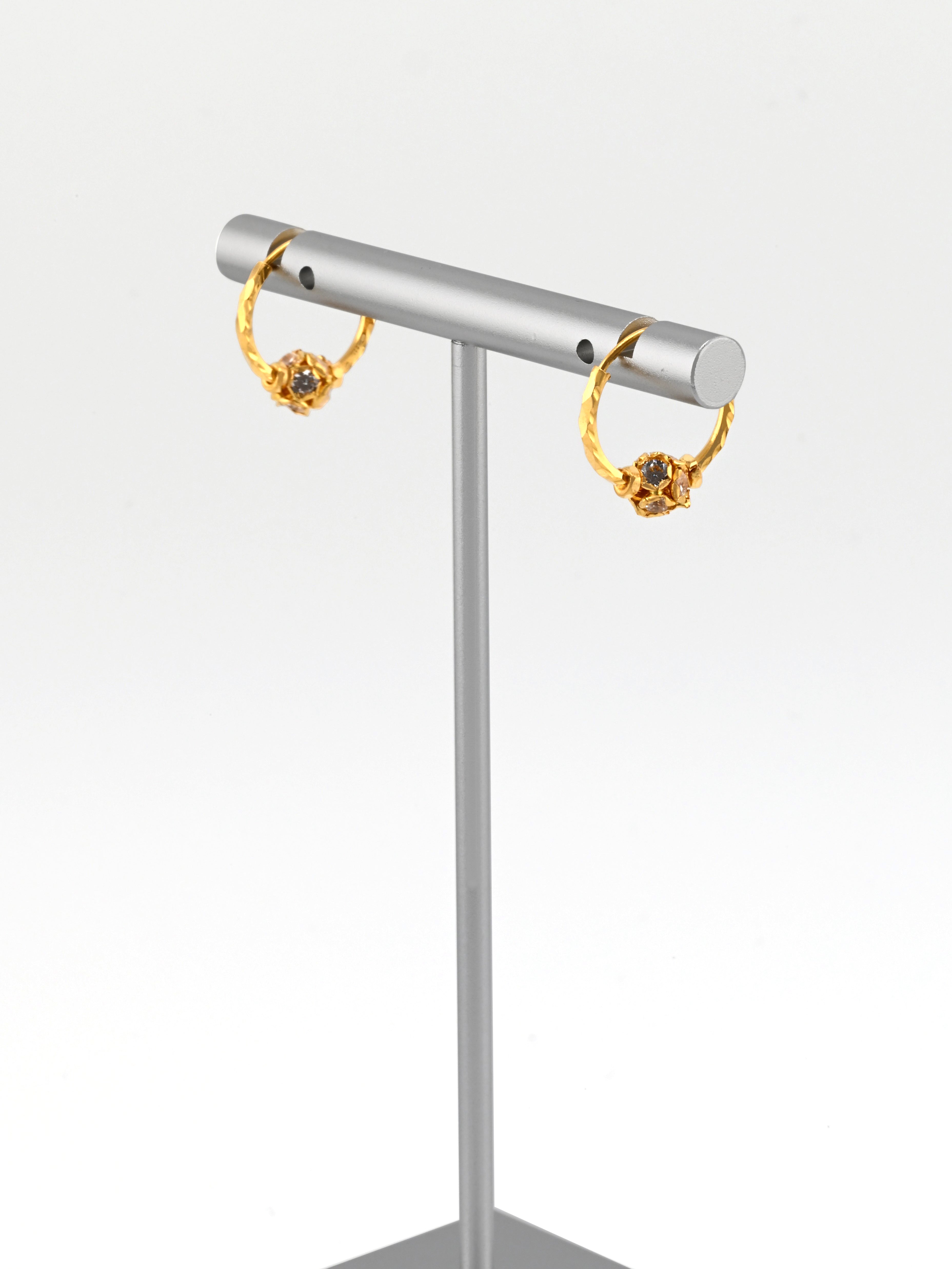 22ct Gold CZ Ball Bali