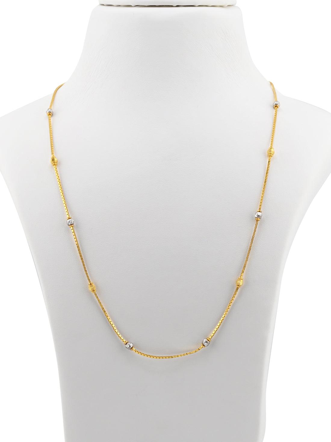22ct Gold Two-Tone Ball Mala Chain