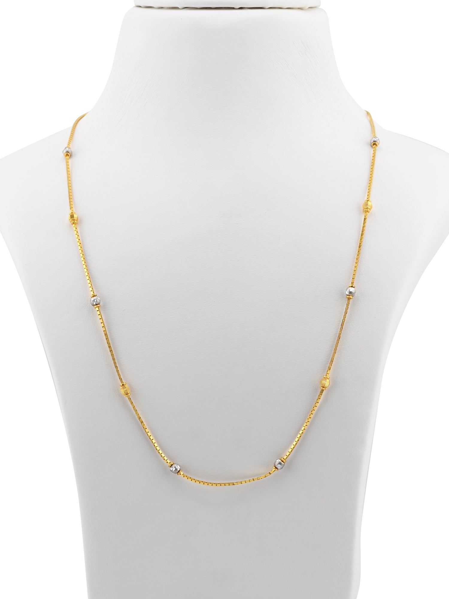 22ct Gold Two-Tone Ball Mala Chain