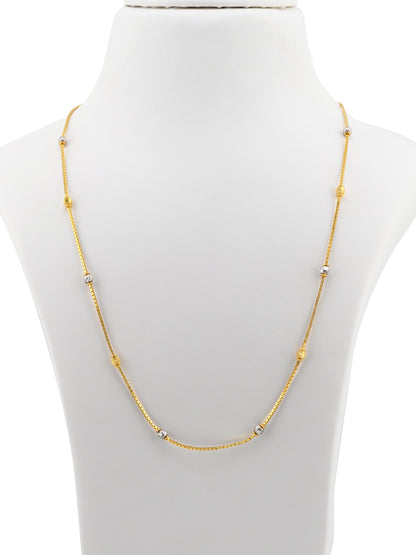 22ct Gold Two-Tone Ball Mala Chain
