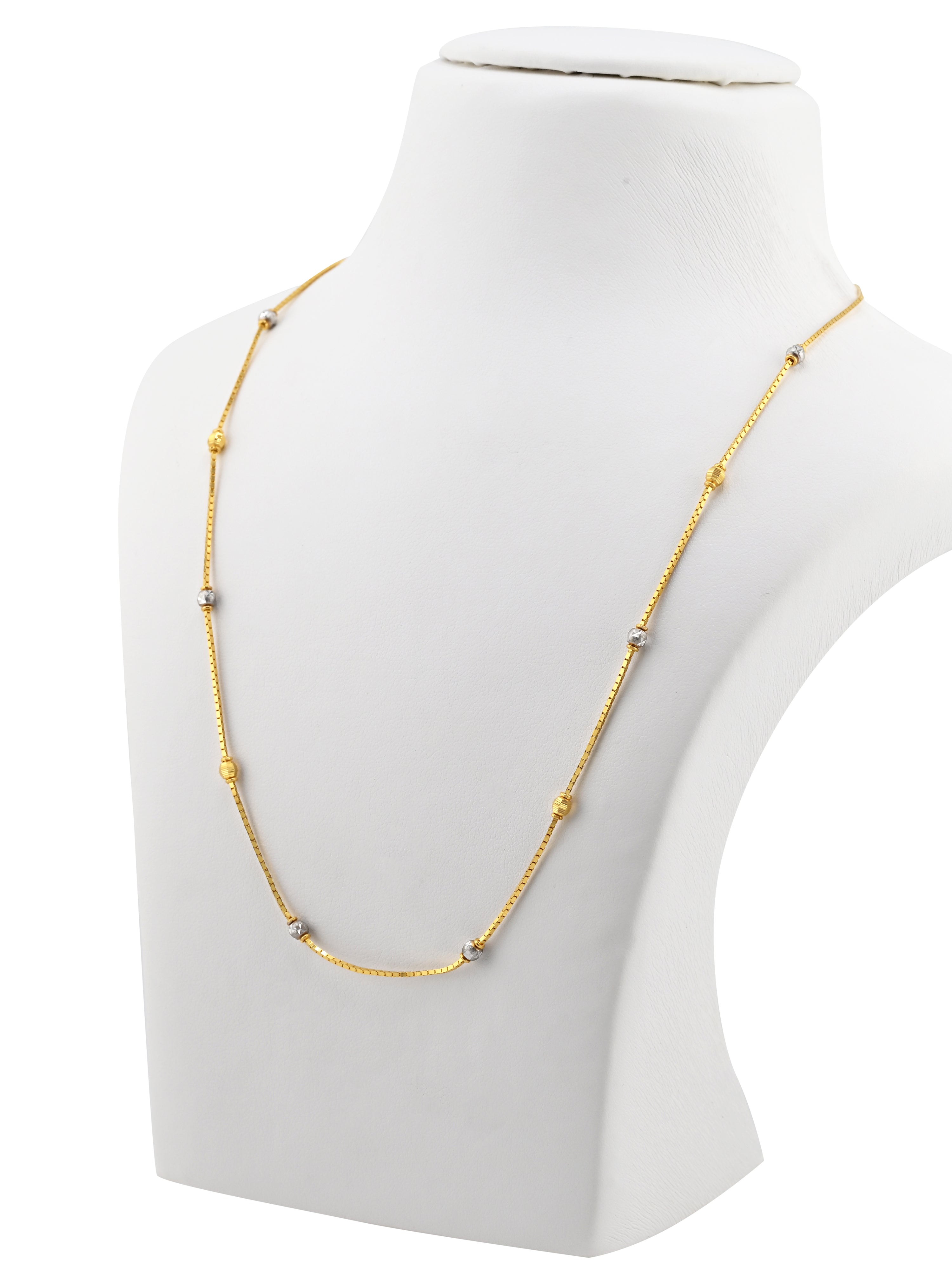 22ct Gold Two-Tone Ball Mala Chain