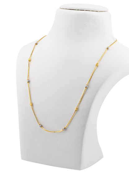 22ct Gold Two-Tone Ball Mala Chain
